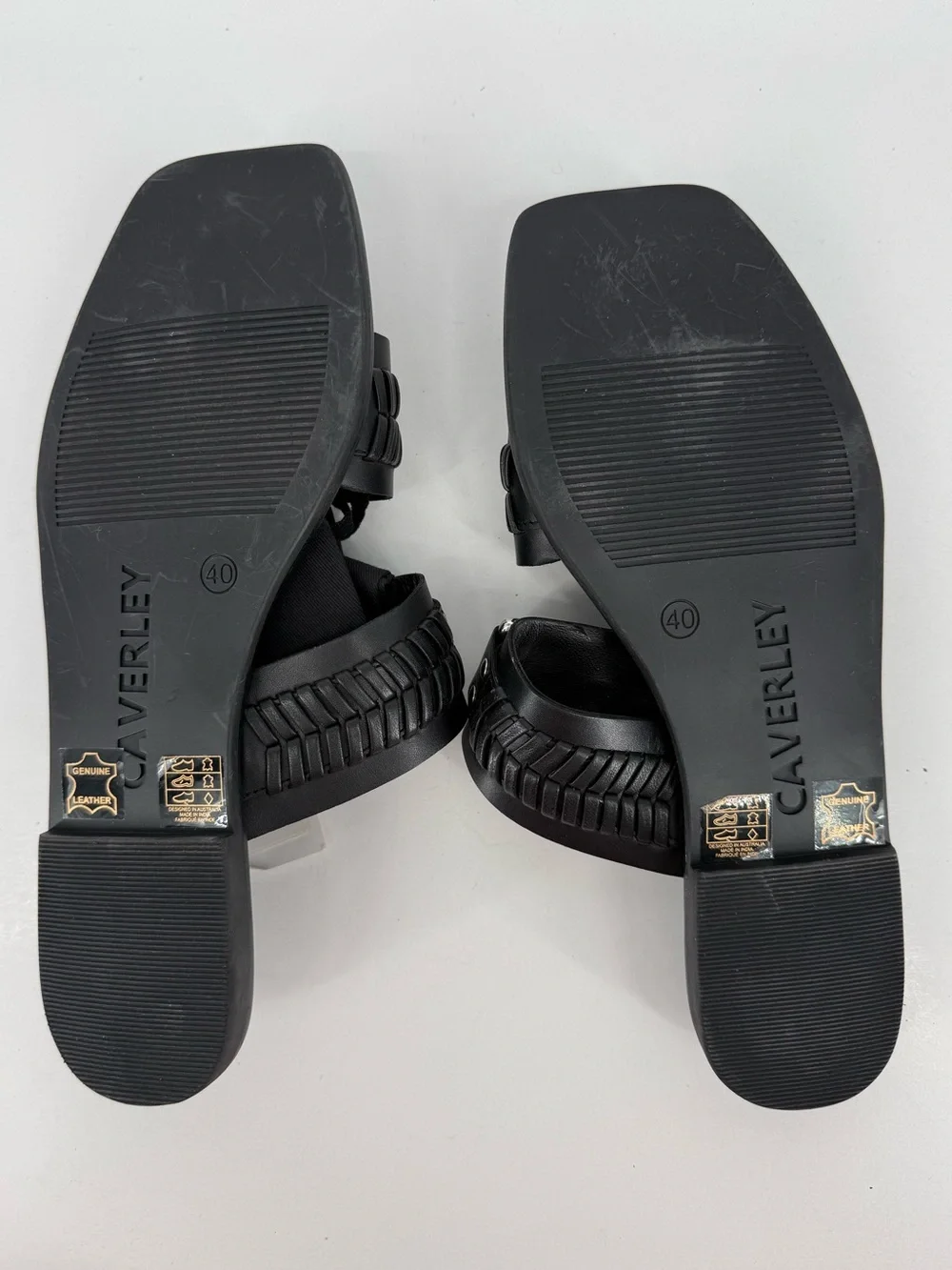 Black Buckle Slide Sandals